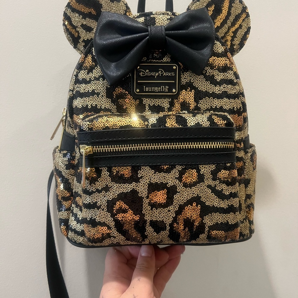 NWT Disney Parks Cheetah Print Loungefly Backpack